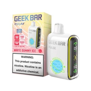 White Gummy Ice Geek Bar Pulse Disposable Vape 15000 Puff