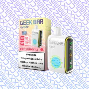 White Gummy Ice Geek Bar Pulse Disposable Vape 15000 Puff