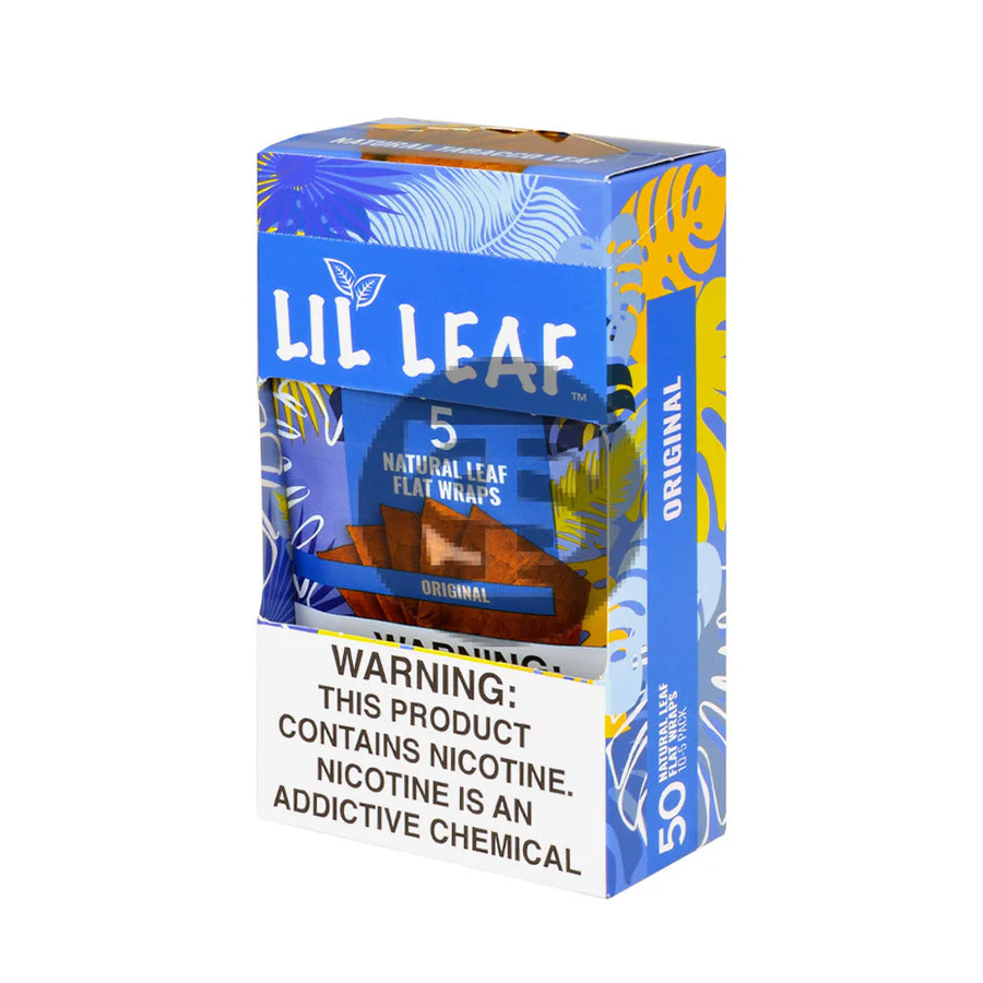 Wholesale Lil Leaf Natural Flat Wraps 10 packs of 5, Original Wholesale Lil Leaf Natural Flat Wraps 10 packs of 5, Original